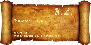 Meszko Lajos névjegykártya